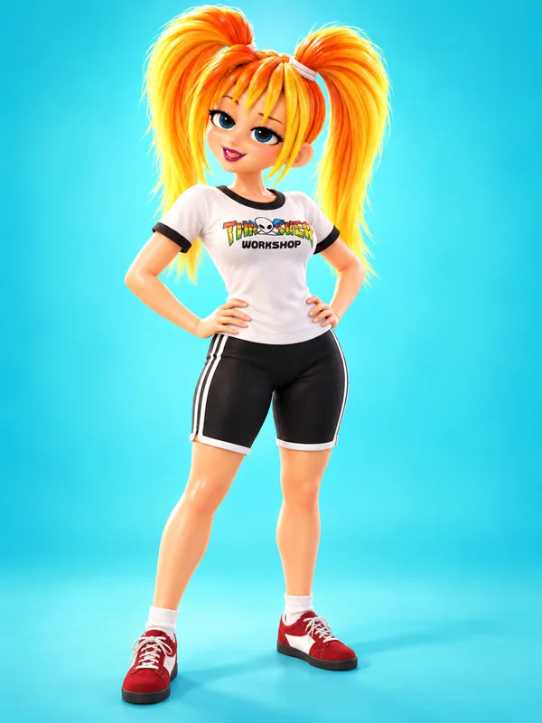 Amber striking a pose in the complete Sport outfit